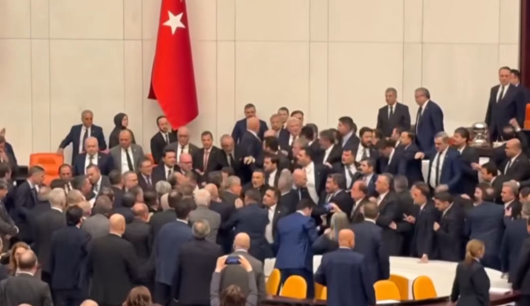 Fight in the Turkish parliament